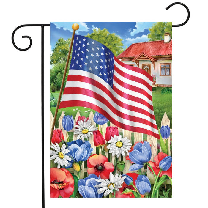 Americana Garden Floral Garden Flag