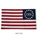 Betsy Ross 250th Anniversary Poly Cotton Flag - Made in USA back side showing the S/R style