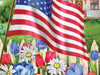 Americana Garden Floral Banner Flag