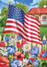 Americana Garden Floral Banner Flag