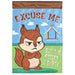 Squirrel Excuse Me Applique Garden Flag