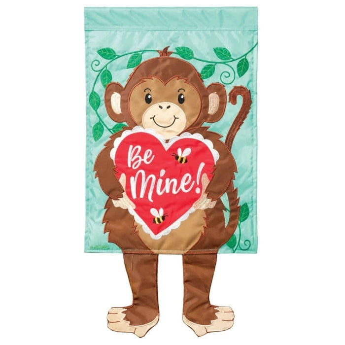 Be Mine Monkey Crazy Legs Garden Flag