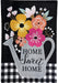 Colorful Watering Can Burlap Banner Flag