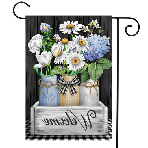 Crated Mason Jars Garden Flag