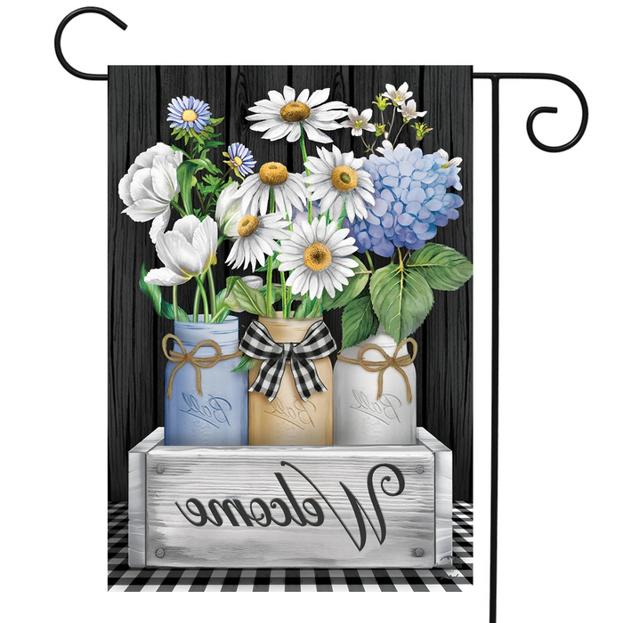 Crated Mason Jars Garden Flag