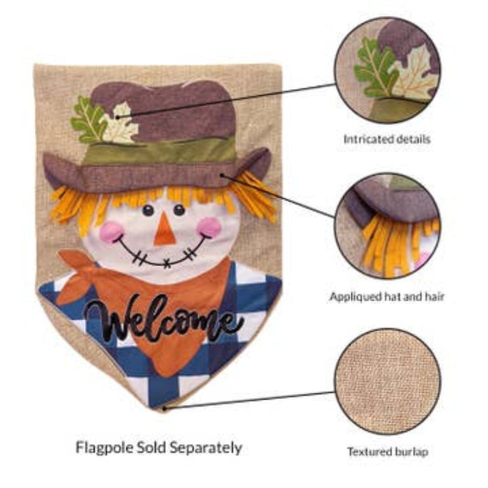 Scarecrow Burlap Garden Flag
