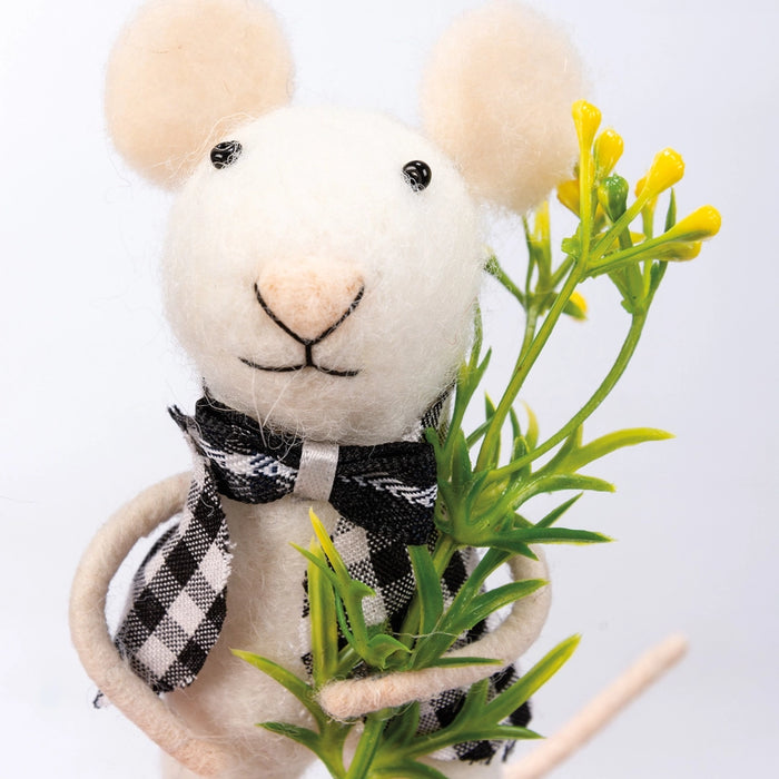 Sam Gingham Mouse Critter Ornament