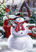 Snowfall Snowman Garden Flag