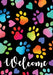 Rainbow Pawprints Garden Flag