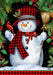 Red Checkered Snowman Flag