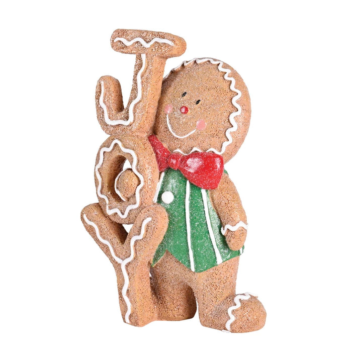 Joy Gingerbread Boy Resin Figurine