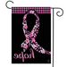 Floral Hope Ribbon Garden Flag - BACK SIDE