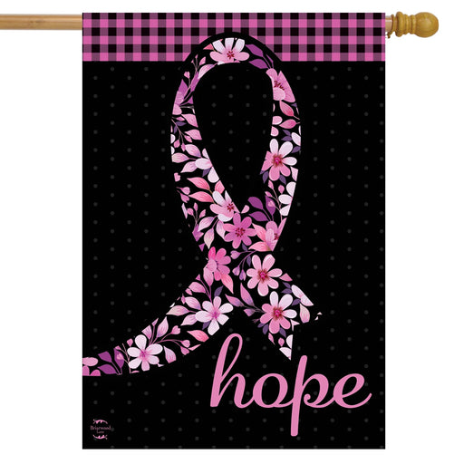 Floral Hope Ribbon Banner Flag