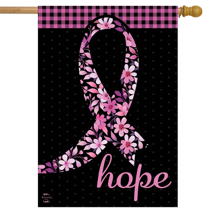 Floral Hope Ribbon Banner Flag