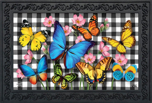Checkered Butterflies Doormat