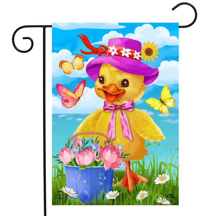 Spring Duckling Garden Flag