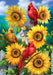 Cardinals and Sunflowers Garden Flag