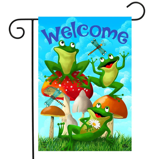 Happy Frogs Garden Flag