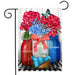 Red White and Blue Floral Jars Garden Flag