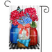 Red White and Blue Floral Jars Garden Flag