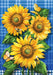 Blue Sunflowers Banner Flag