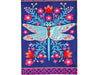 Patterned Dragonfly Linen Garden Flag