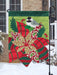 Poinsettia Burlap Applique Garden Flag