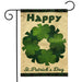 Happy St. Patrick's Wreath Burlap Garden Flag