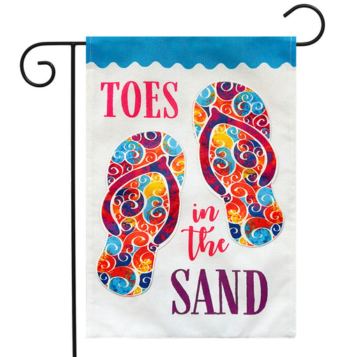 Toes in the Sand Burlap Garden Flag