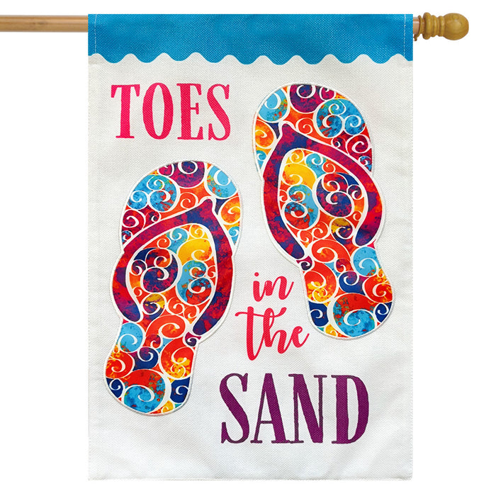 Toes in the Sand Burlap Banner Flag