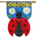 Sculpted Ladybug Burlap Banner Flag