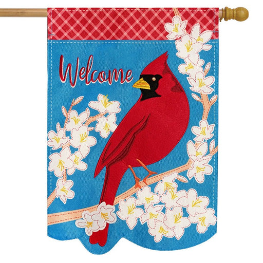 Spring Cardinal Burlap Banner Flag