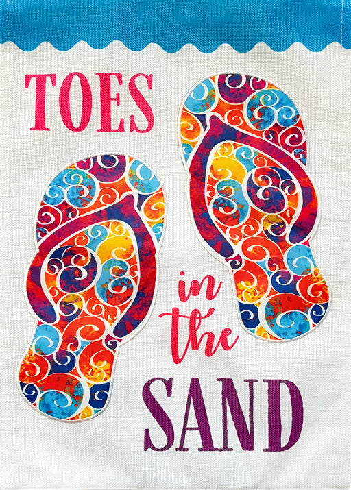Toes in the Sand Burlap Garden Flag