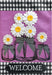 Daisy Jars Burlap Banner Flag