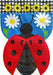 Sculpted Ladybug Burlap Banner Flag