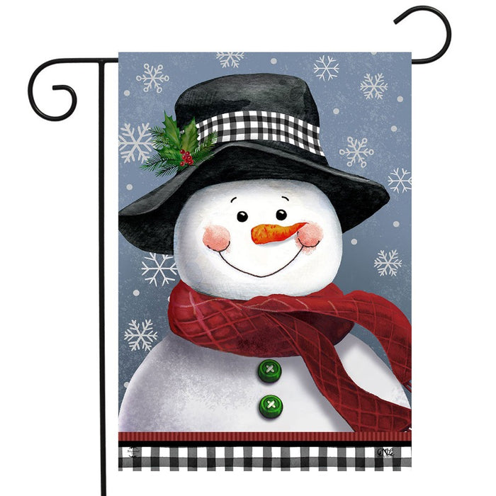 Smiling Snowman Garden Flag