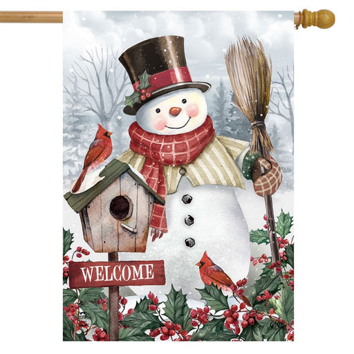 Jolly Snowman Welcome Banner Flag