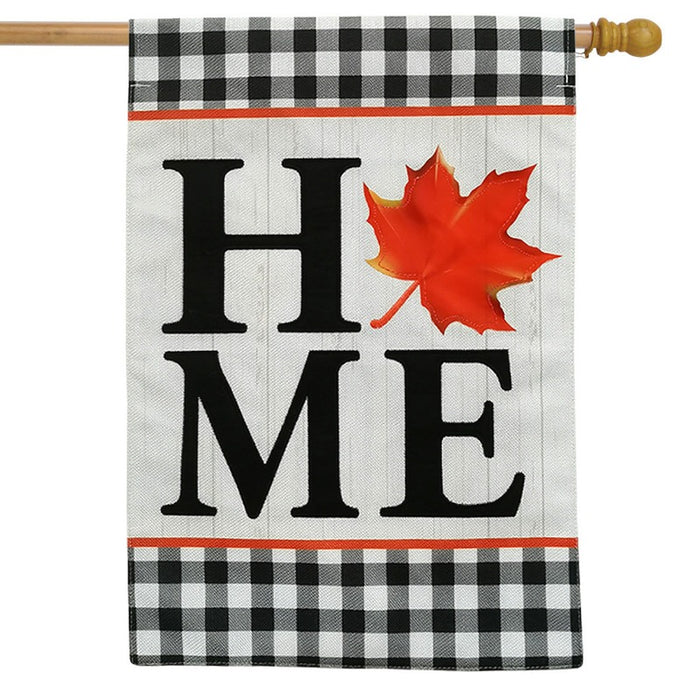 Fall Home Burlap Banner Flag