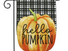 Hello Pumpkin Burlap Garden Flag