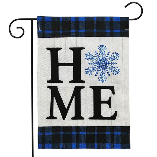 Snowflake Home Burlap Garden Flag