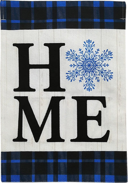 Snowflake Home Burlap Garden Flag