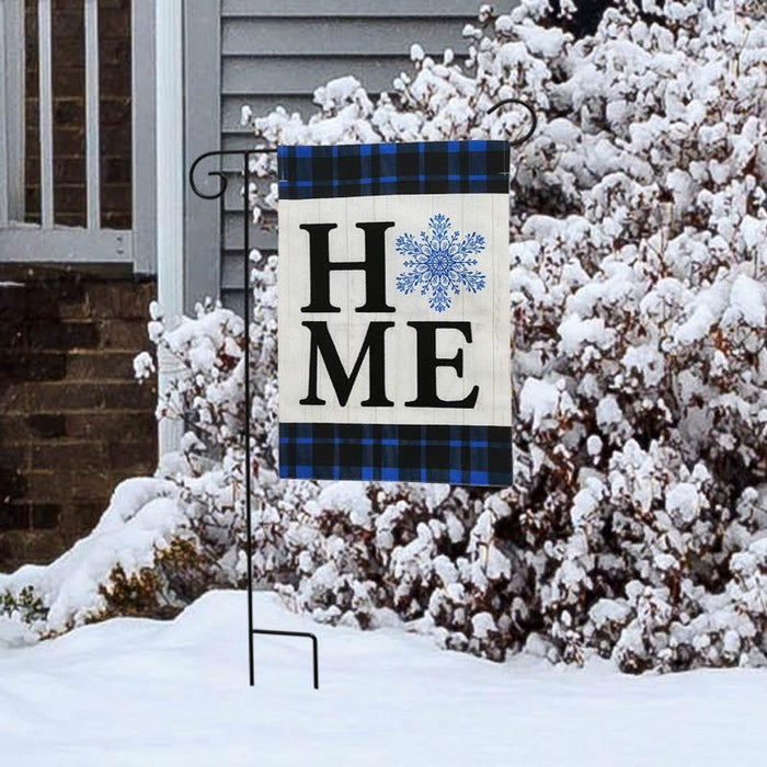 Snowflake Home Burlap Garden Flag