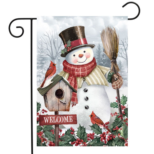 Jolly Snowman Welcome Garden Flag