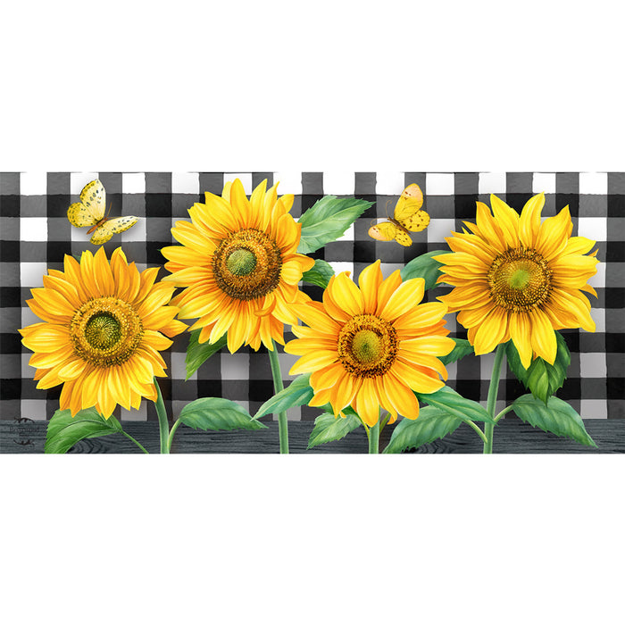 Checkered Sunflowers Mini Switch Doormat Insert