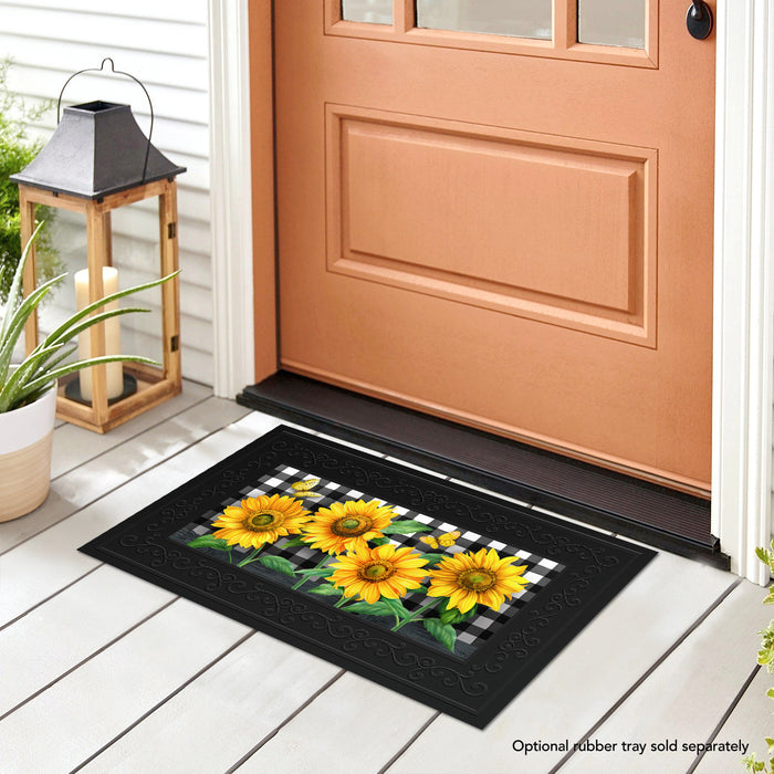 Checkered Sunflowers Mini Switch Doormat Insert