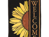 Black Sunflower Welcome Burlap Garden Flag