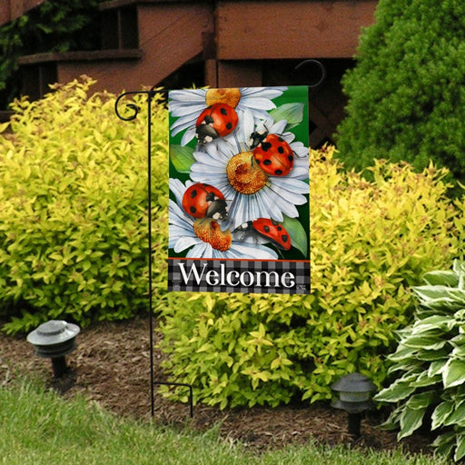 Ladybugs and Daisies Garden Flag