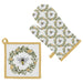 Bee Field Cotton Oven Mitt & Pot Holder Set