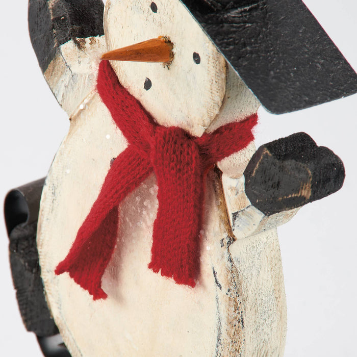 Snowman Skates Chunky Shelf Sitter