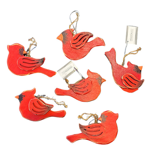 Assorted Styles Red Cardinal Wooden Ornament